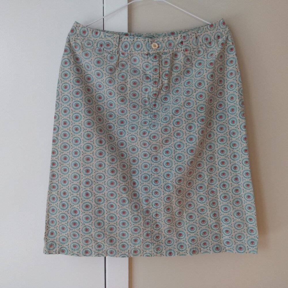 Vintage Cotton Ginny Skirt Size 7 29"W Retro Dot Flower Made in Hong Kong